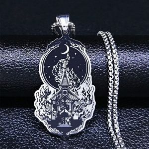 Gothic Silver Church Necklace